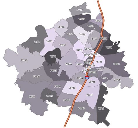 Zip Code Map Of Austin Texas